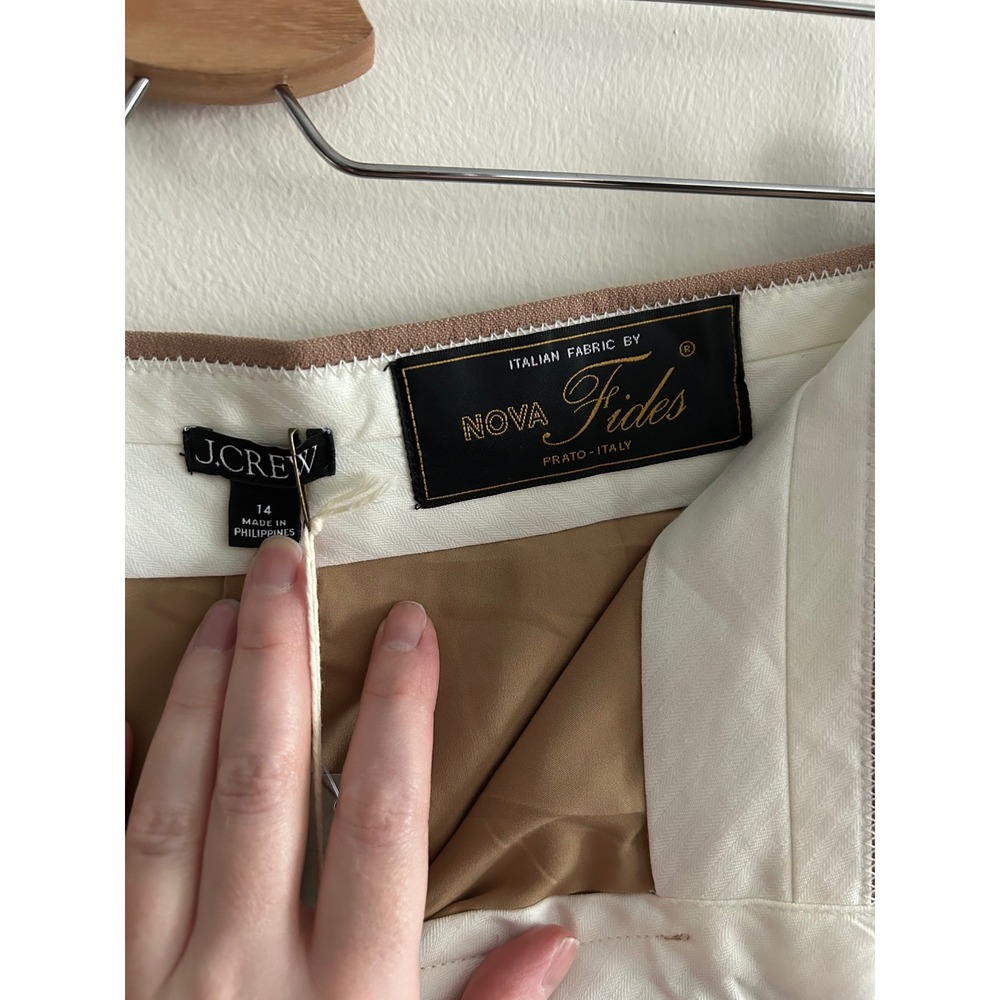 NWT J.Crew Trousers Camel Tan 14 Nova Fides Italian Wool Blend Pockets - Picture 5 of 10